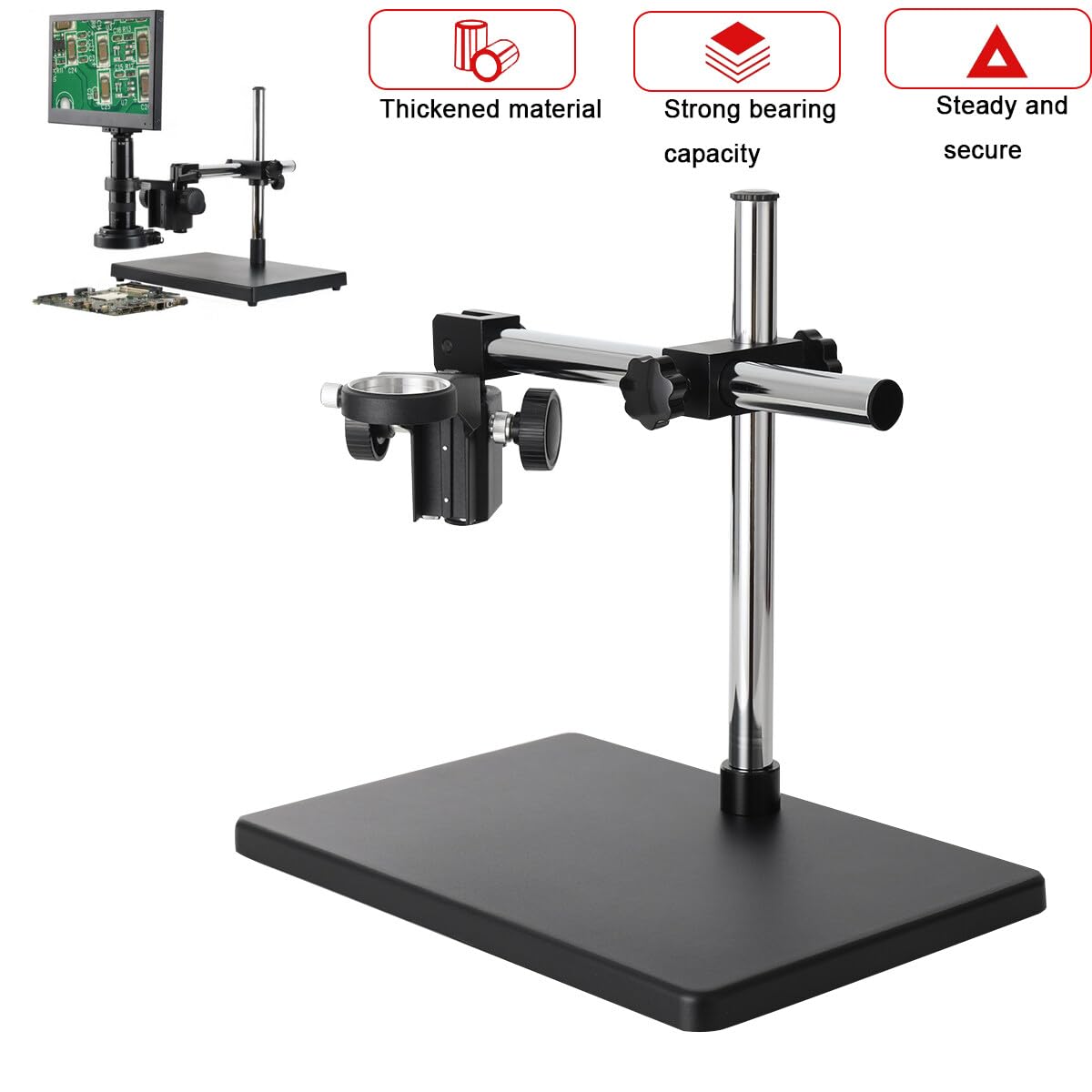 Lfhelper Digital Microscope Stand with Adjustable Boom Arm - 360° Rotating Industrial Camera Holder for Precision Inspection | Perfect for PCB Repair, Jewelry Appraisal & Science Education