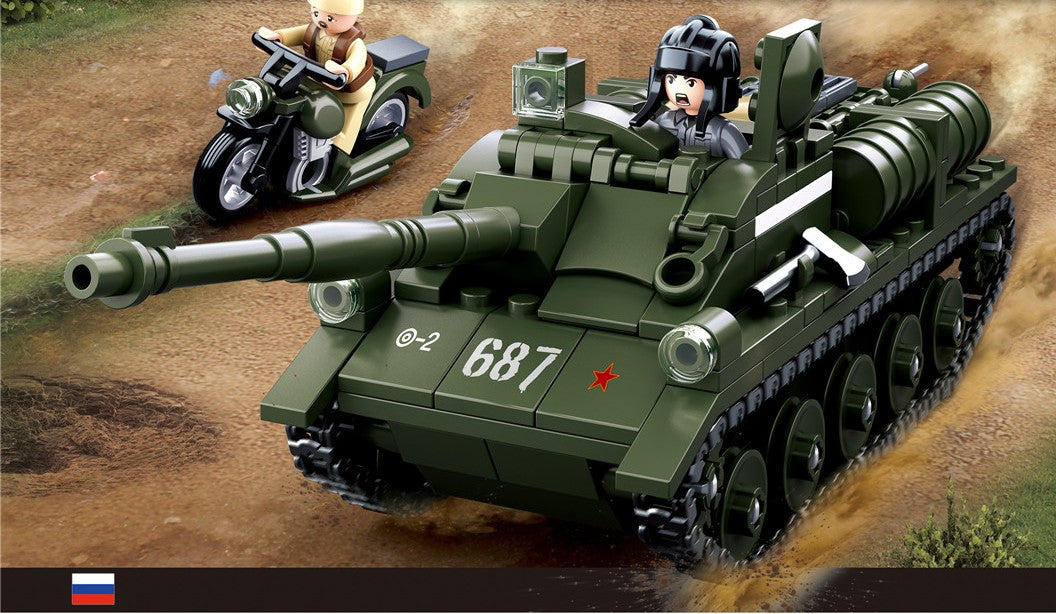 Sluban WW2 SU-85 Tank Destroyer Building Set - 347 Pieces M38 B0687 Military Model Kit for Collectors & History Enthusiasts - Perfect for Display, Gifts & WWII Battle Reenactments