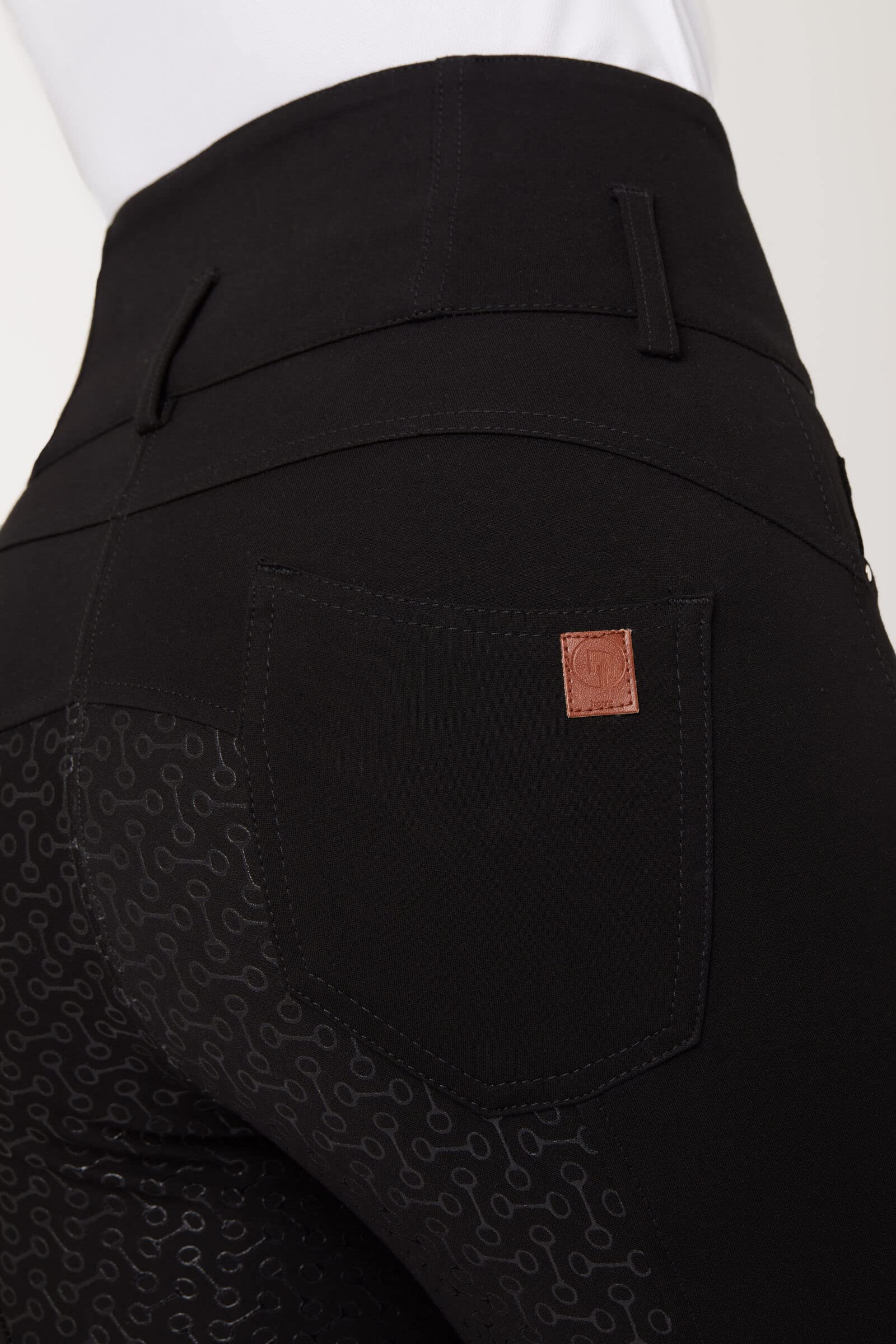 HORZE Women's Tara Full Seat Silicone Grip Breeches - Stretchable High Waist Riding Pants with 4 Pockets for Equestrian & Horseback Riding