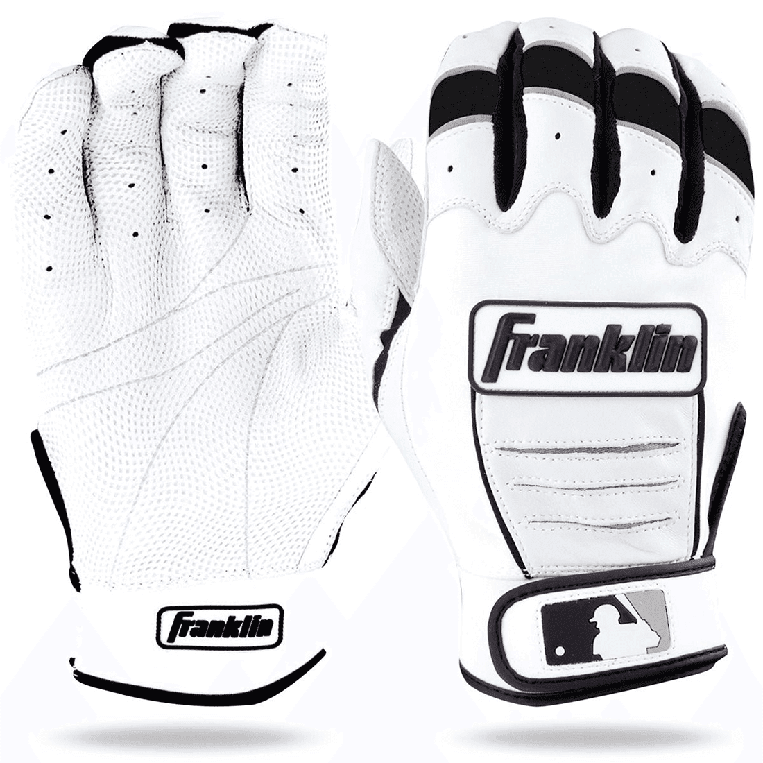 Franklin CFX Pro Pearl/Black Batting Gloves 20550F - Premium Baseball & Softball Batting Gloves for Men & Women - Enhanced Grip & Comfort for Training & Games