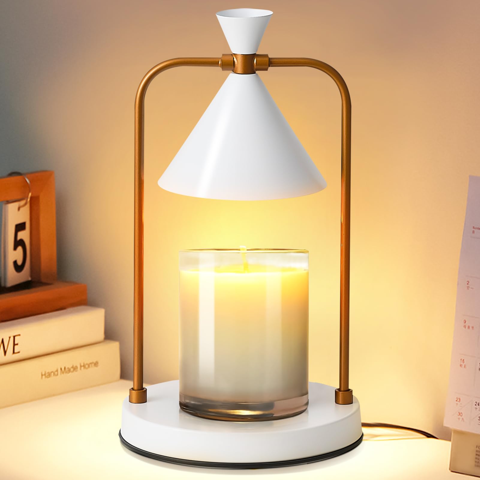 Electric Candle Warmer Lamp with Timer - Dimmable Wax Melter for Jar Candles, 2 Bulbs Included - Perfect for Home Decor, Gifts (Women, Christmas, Birthday, Housewarming) - Creates Cozy Ambiance for Living Room, Bedroom & Relaxation