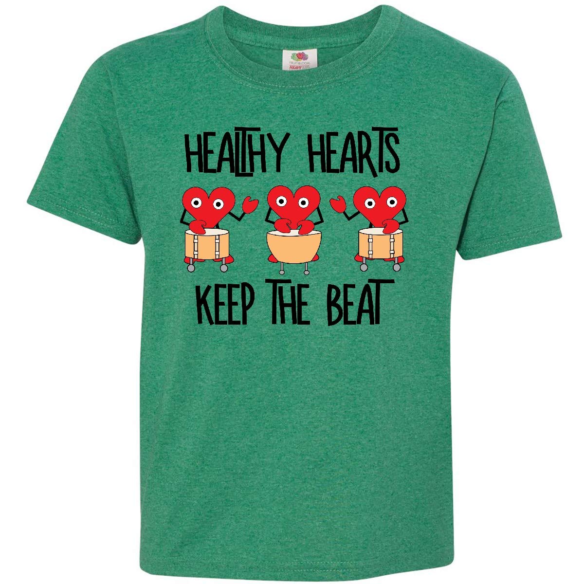 Inktastic Healthy Hearts Youth T-Shirt - Cute Heart Print Kids Tee for Boys & Girls | Perfect for School, Playdates & Family Outings