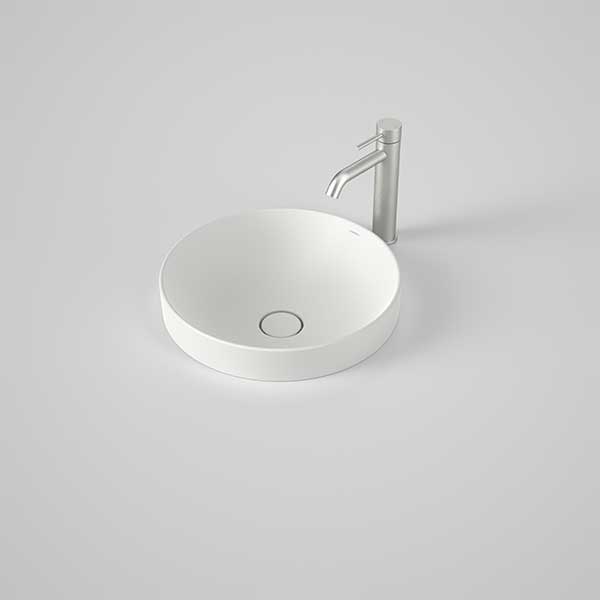 Caroma Liano II 400mm Round Inset Bathroom Sink - Matte White Finish for Modern Vanities & Powder Rooms