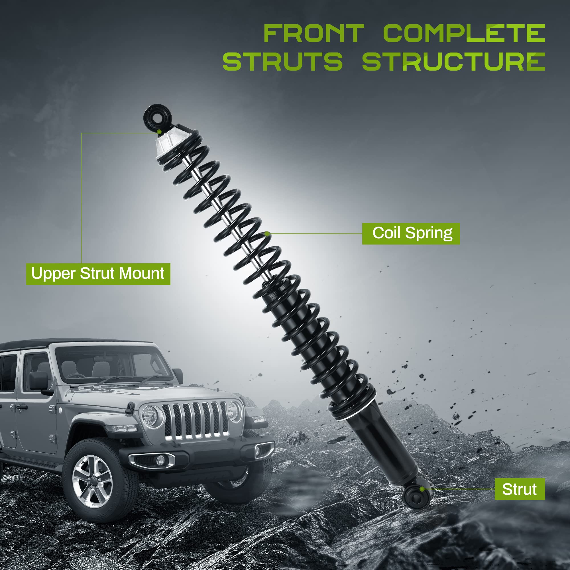 AUTOSAVER88 Rear Load Shocks and Struts for 2004-2008 Ford F-150 F150 - Heavy Duty Suspension Replacement for Smooth Ride & Off-Road Performance
