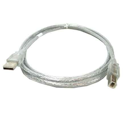 10ft USB 2.0 A-Male to B-Male Cable - High Speed Data Transfer for Printers, Scanners & External Hard Drives - Clear Durable Cord for Office & Home Use