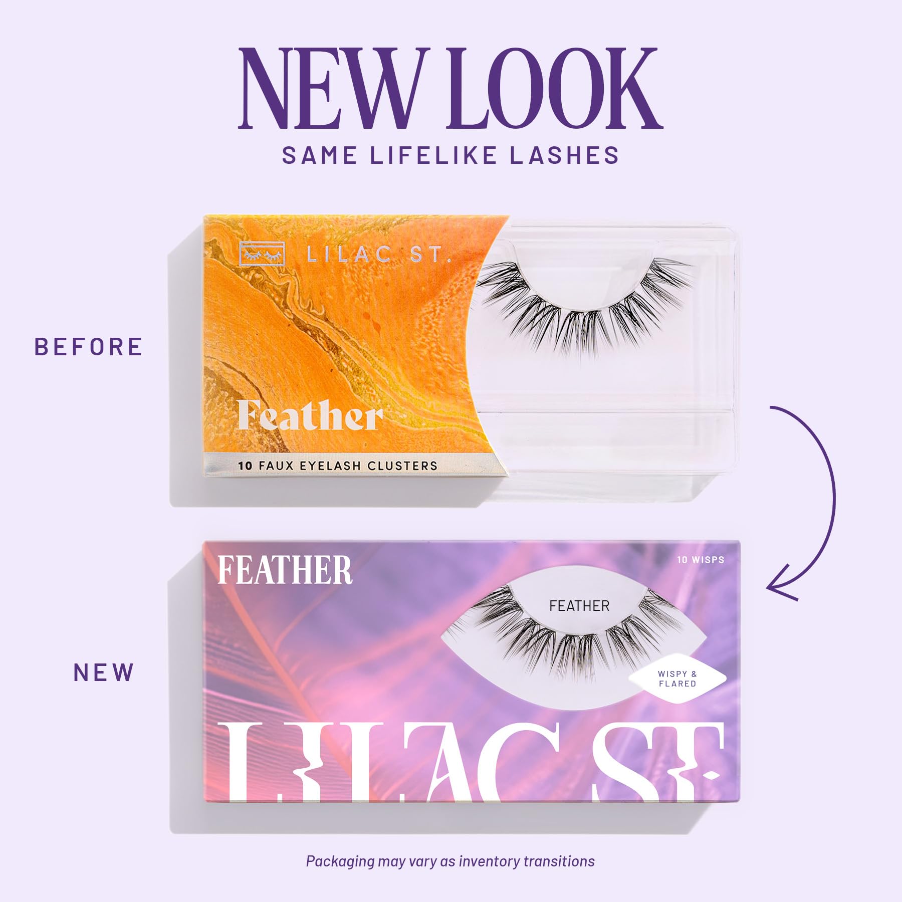 Lilac St - Natural Faux Eyelash Clusters (16mm) for Cat Eye Look - DIY Lash Extension Wisps - Lightweight & Realistic - Lasts 10 Days - Cruelty Free & Vegan - 10 Lashes Set | Perfect for Parties, Weddings, Date Nights & Special Occasions