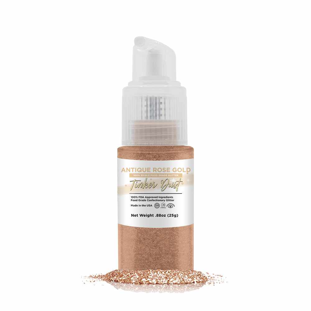 Antique Rose Gold Tinker Dust® Glitter Spray Pump - 12 Pack Bulk Case for DIY Crafts, Wedding Decor, Nail Art & Cosmetics