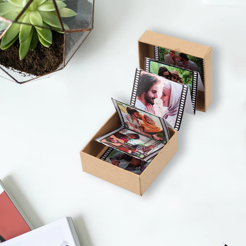 Personalized Custom Photo Album Box with Lid - Holds 10 Photos | Unique Gift for Couples, Friends, Mothers | Anniversary & Valentine's Day Present | Perfect for Wedding Memories, Baby Photos & Travel Keepsakes