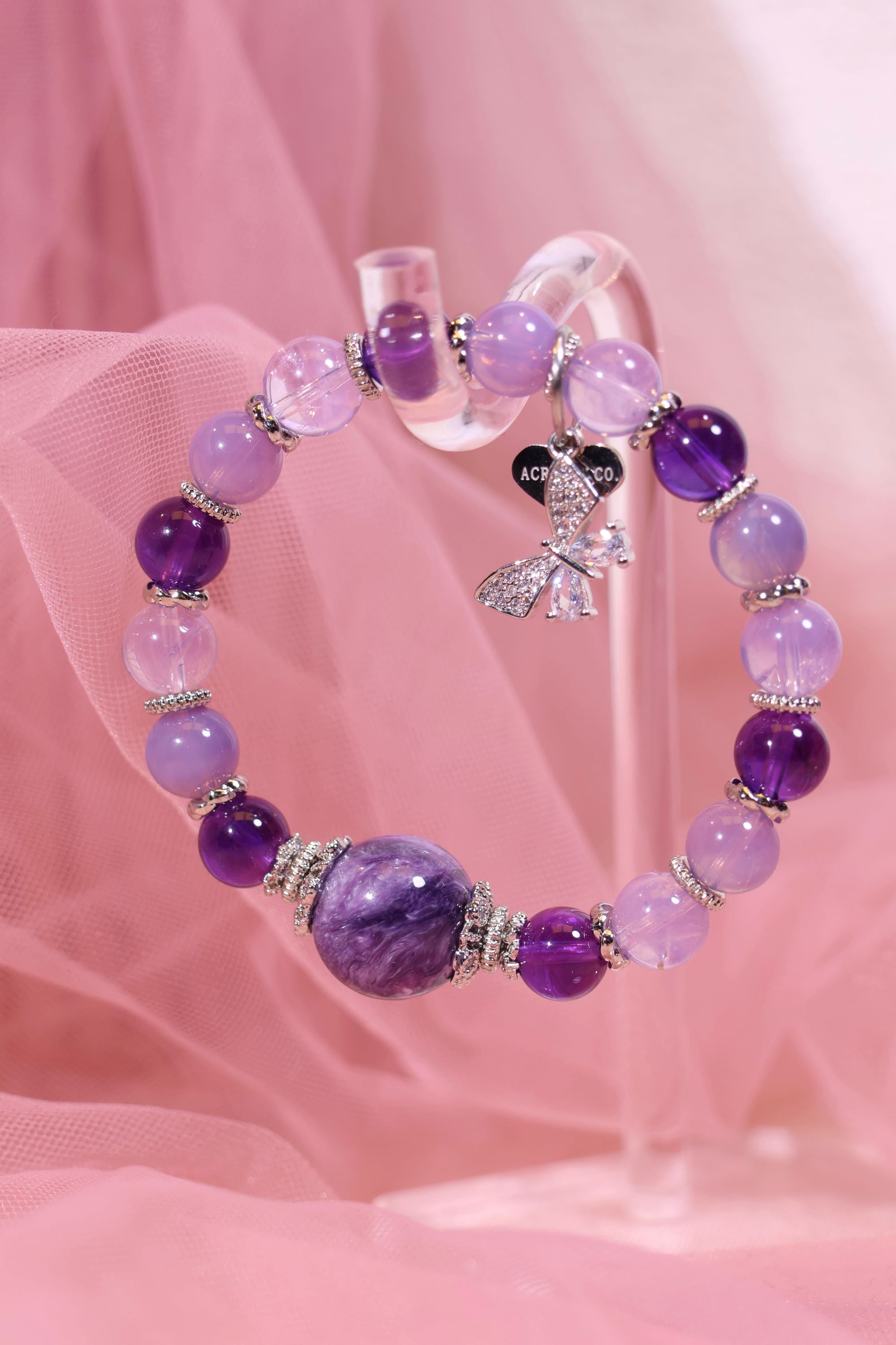 Royal Elements Fire Purple Bracelet - Elegant Crystal Beaded Jewelry for Women | Perfect for Parties, Weddings & Special Occasions