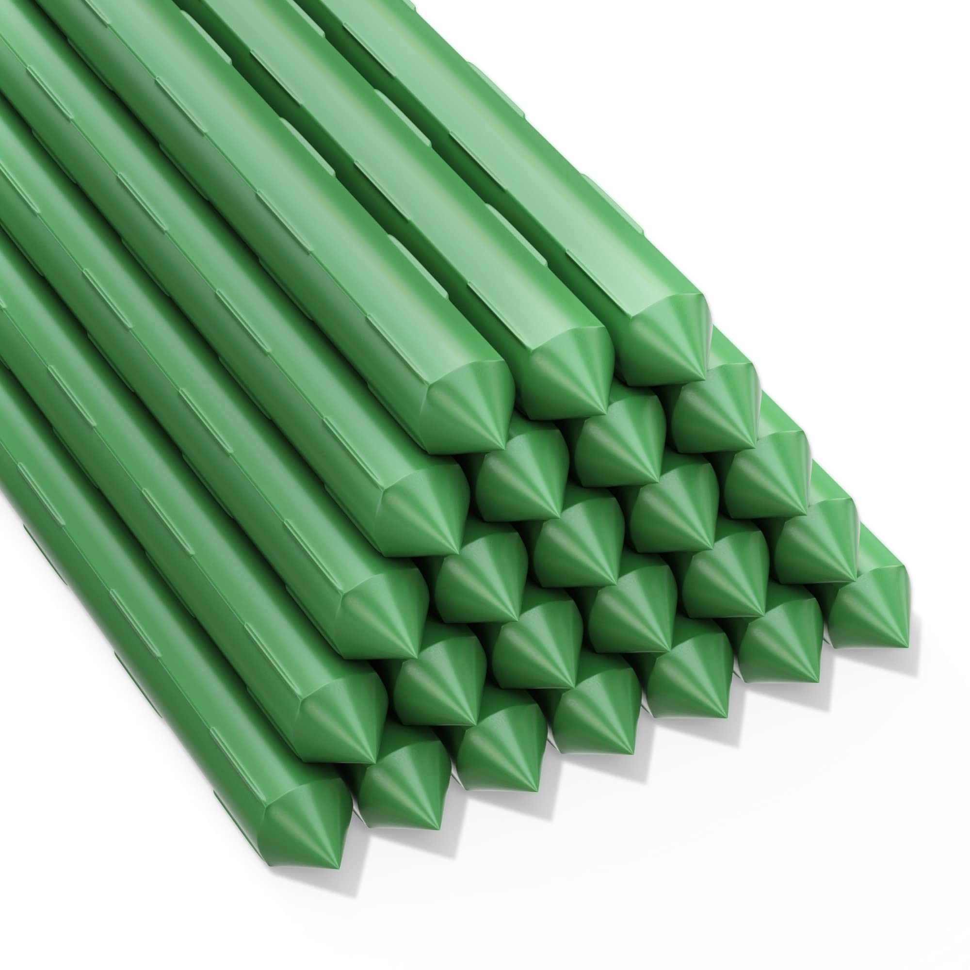 25 Pack Heavy Duty Garden Stakes - 48 Inch Metal Plant Support Stakes with Plastic Coating for Tomatoes, Cucumbers, Strawberries, Beans & Trees | Perfect for Vegetable Gardens, Vine Support & Outdoor Plant Care