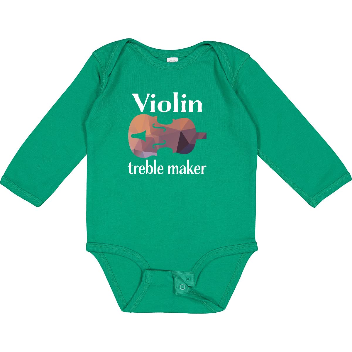 Inktastic Funny Violinist Music Gift - Violin Treble Maker Long Sleeve Creeper for Musicians & Orchestra Lovers | Perfect for Concerts, Music Lessons & Orchestra Performances