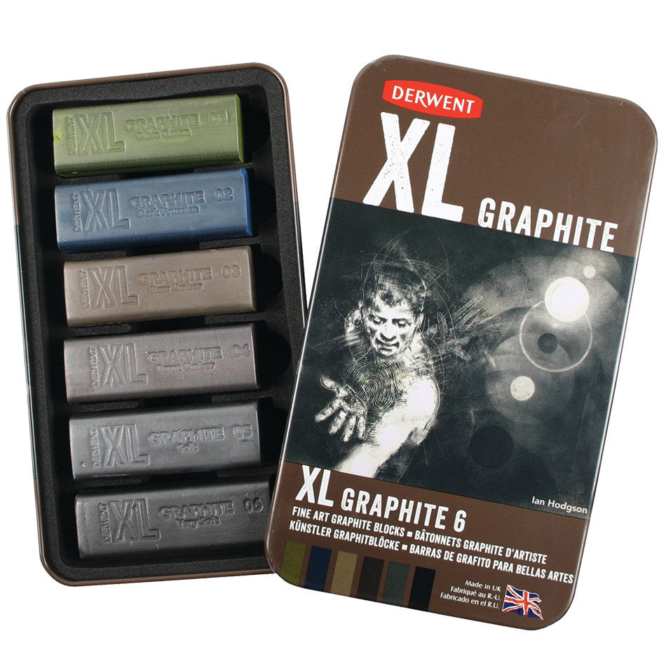 Derwent XL Graphite Drawing Pencils - Set of 6 Professional Sketching Pencils for Artists | Perfect for Sketching, Shading & Detailed Artwork