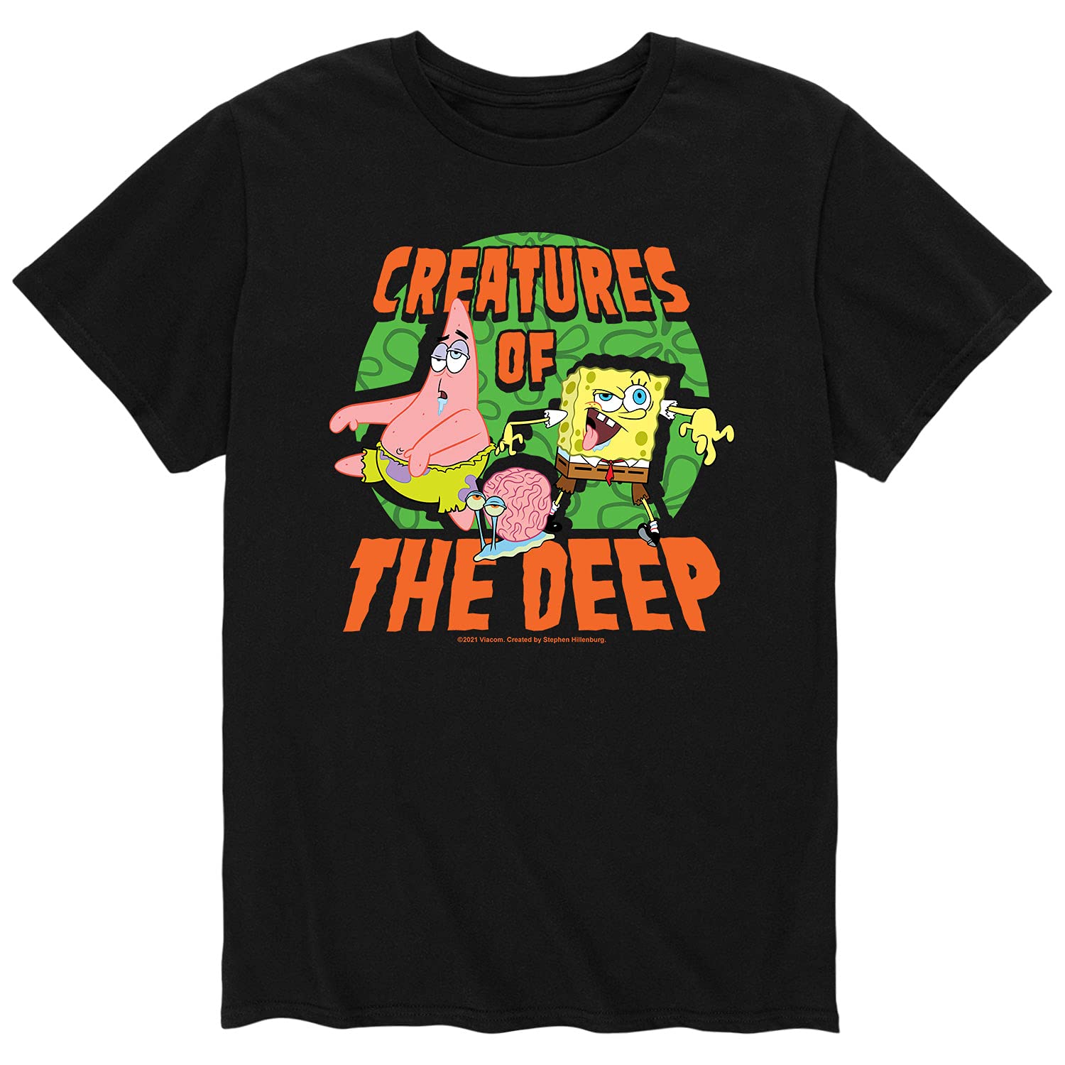 HYBRID APPAREL Spongebob Squarepants Creatures of The Deep Men's Graphic T-Shirt - Cool Cartoon Short Sleeve Tee for Casual Wear, Beach Outings & Anime Fan Gifts