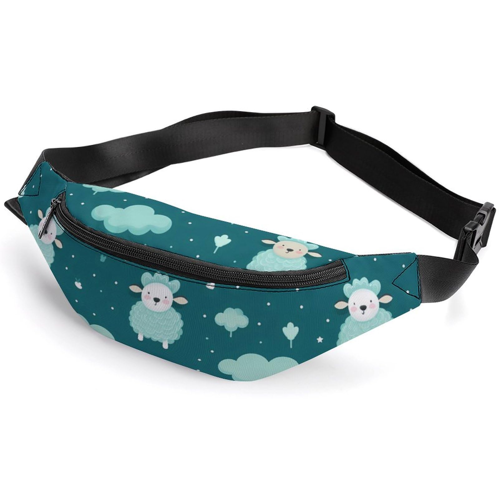 Adjustable Crossbody Waist Bag for Women & Men - Cute Sheep Design Belt Bag Pouch - Perfect for Travel, Hiking, Concerts & Daily Use