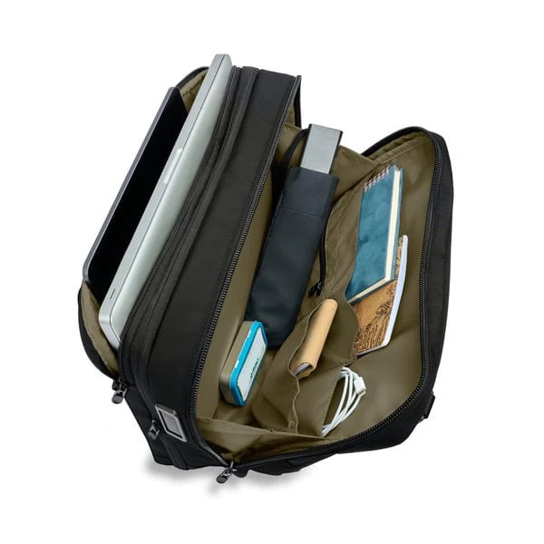 Briggs & Riley HTA Medium Slim Expandable Briefcase - Professional Laptop Bag for Business Travel & Office Commute - Durable Carry-On with Expandable Storage for Work Essentials