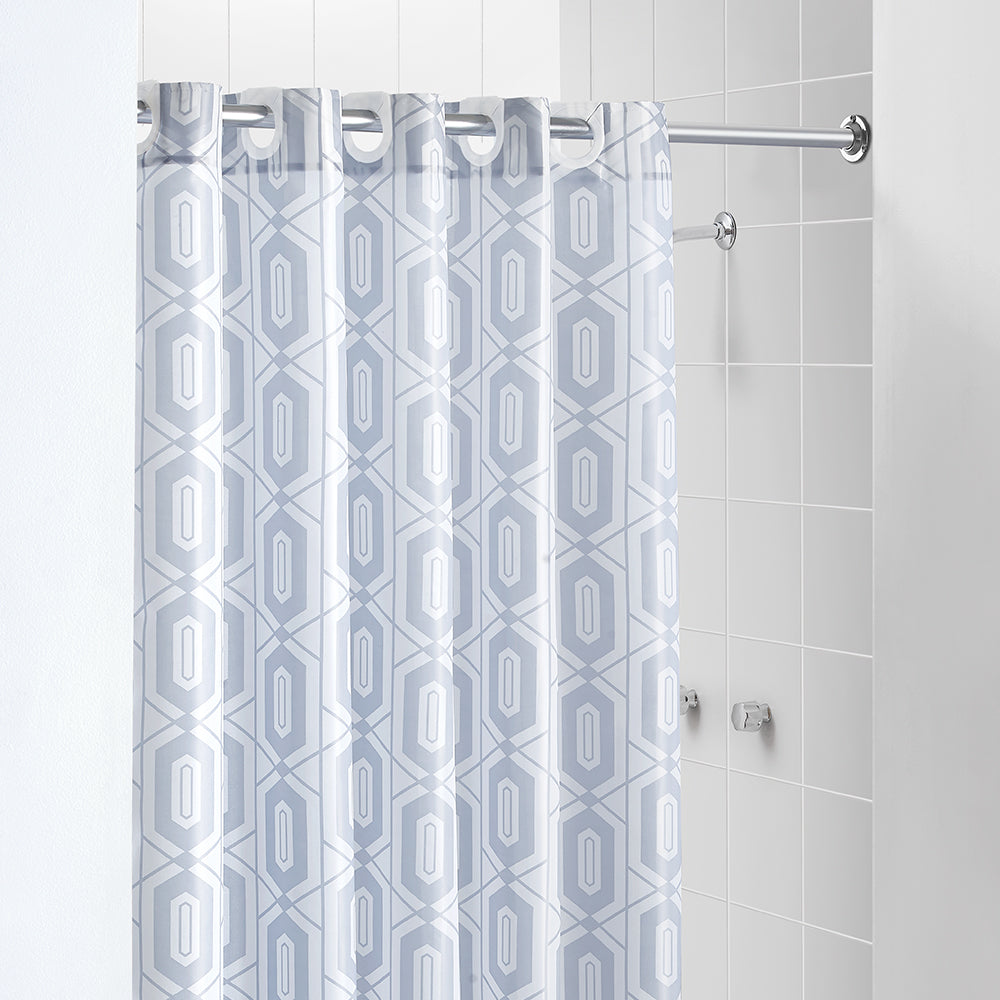 Waterproof Grey Shower Curtain with 12 Hooks - Elegant Bathroom Decor for Modern Homes, Perfect for Bathrooms, Dorms, and Apartments