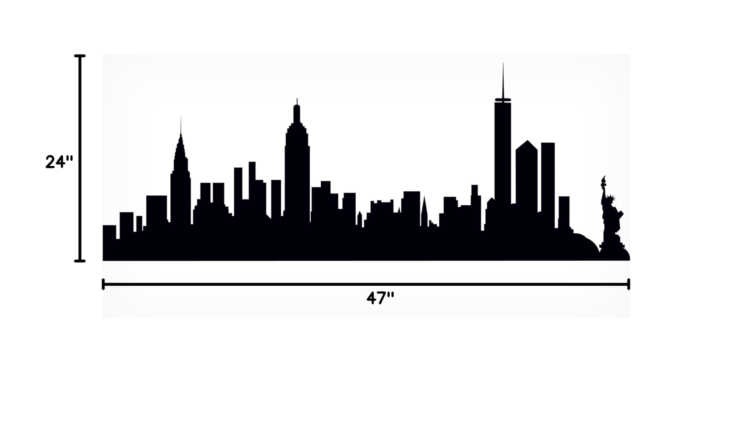 Trademark Fine Art 'New York' Canvas Wall Art Print by Marlene Watson - 24x47 Inches - Modern Cityscape Decor for Living Room, Office & Home