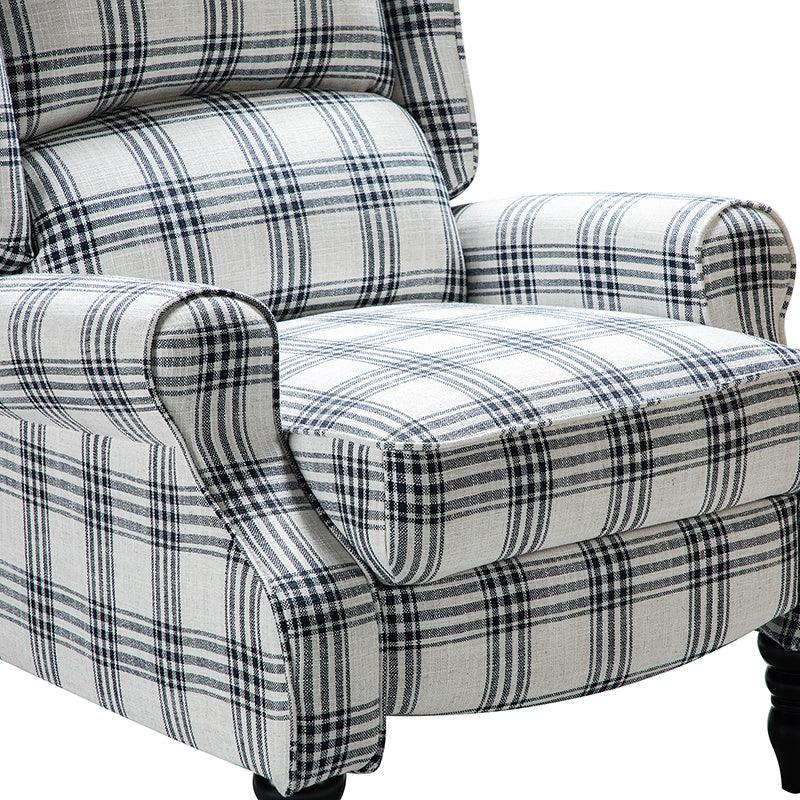 Erdeni Upholstered Manual Wingback Recliner Chair - Comfortable Living Room Armchair with Smooth Reclining Mechanism - Perfect for Home Theater, Reading Nook & Relaxation