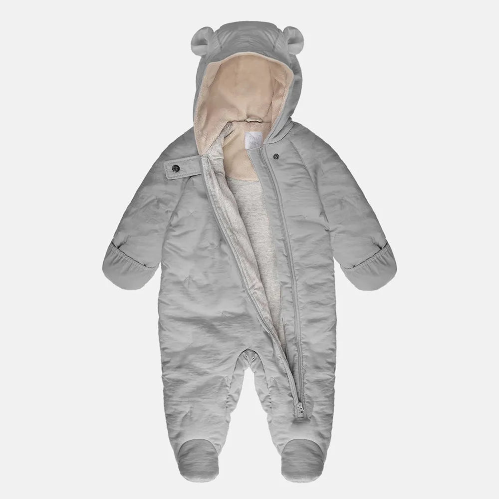 Baby Snowsuit Airy Warm Winter Outfit (6-12 Months) - Pearl Grey for Outdoor Play & Winter Adventures