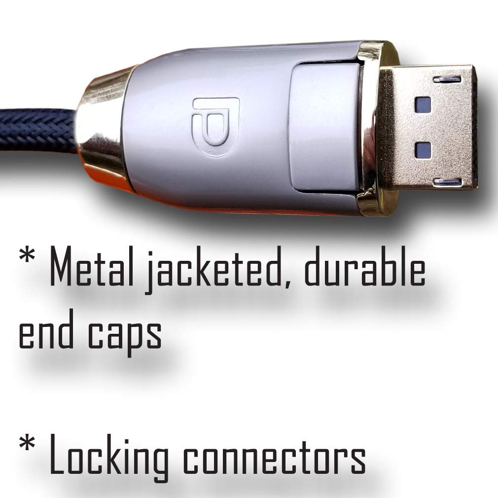 Premium DisplayPort Cable 6ft - High-Speed 8K DP 1.4 Cable for Gaming Monitors, 4K 144Hz, HDR, G-Sync & FreeSync Compatible - Perfect for PC Gaming, Home Theater & Office Workstations