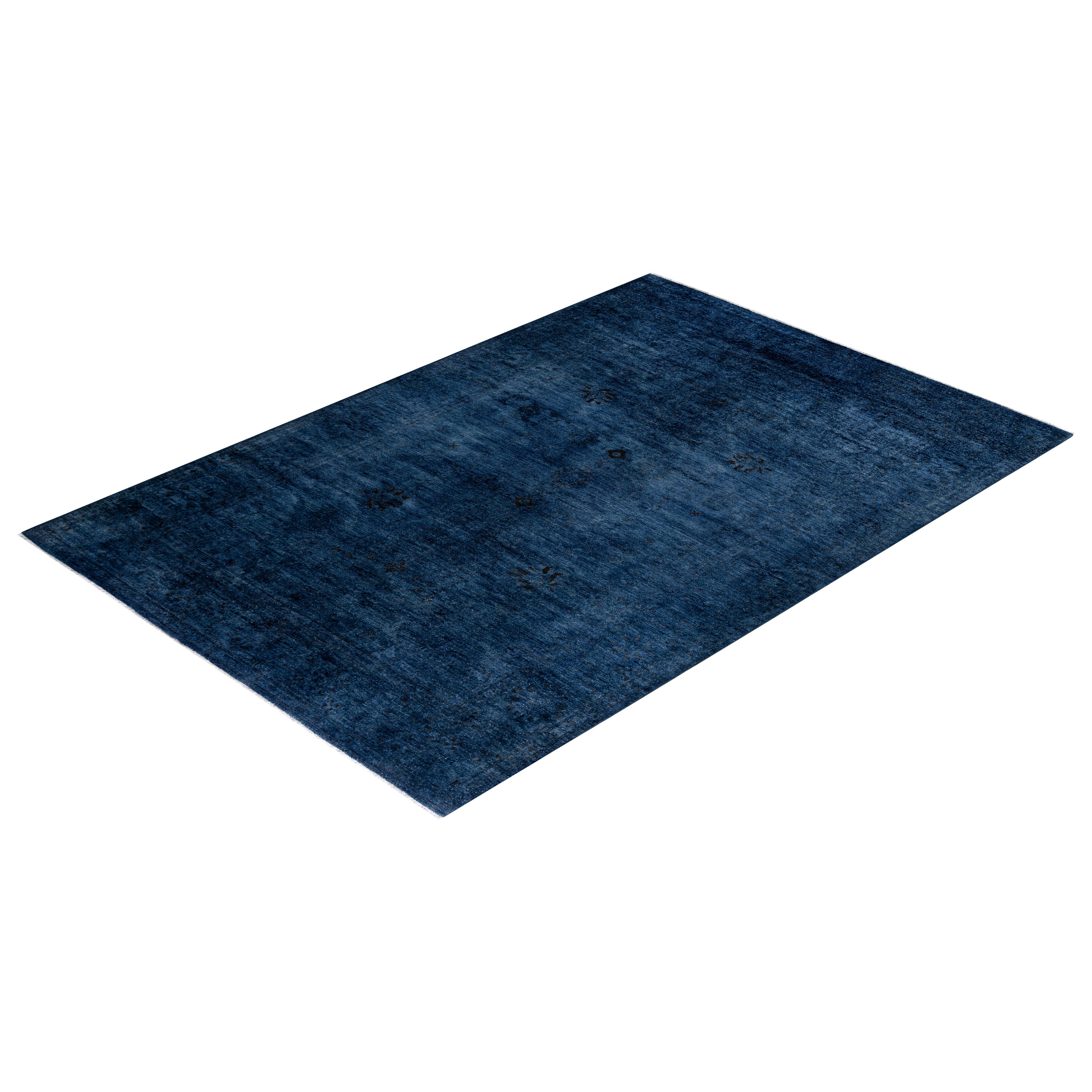 Premium Blue Overdyed Wool Rug 6'3