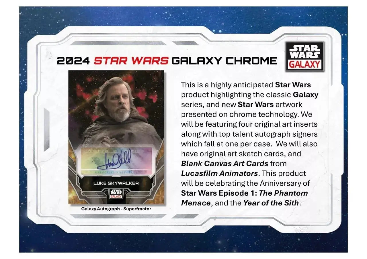 2024 Topps Star Wars Galaxy Trading Cards Hobby Box - 24 Packs with Exclusive Collectibles for Fans & Card Game Enthusiasts | Perfect for Gifts, Tournaments & Display Collections