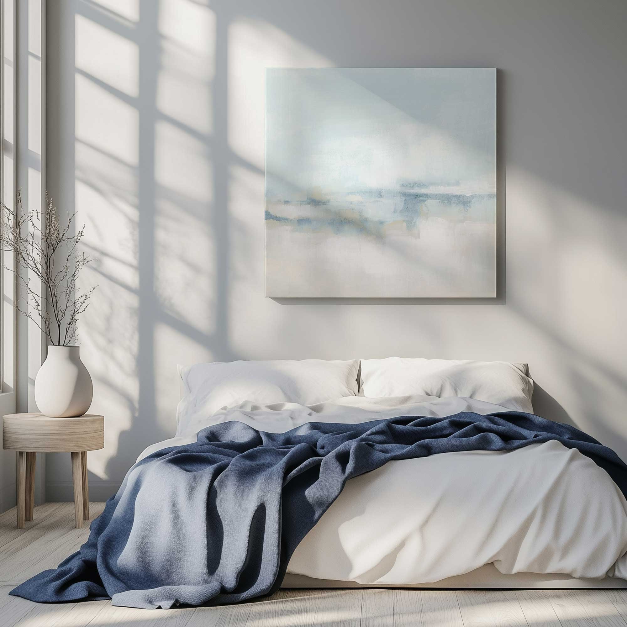 Cloudy Shoreline Hues I - Stunning Canvas Wall Art Print for Living Room, Bedroom & Office Decor | Coastal Landscape Painting | Modern Home Interior Design