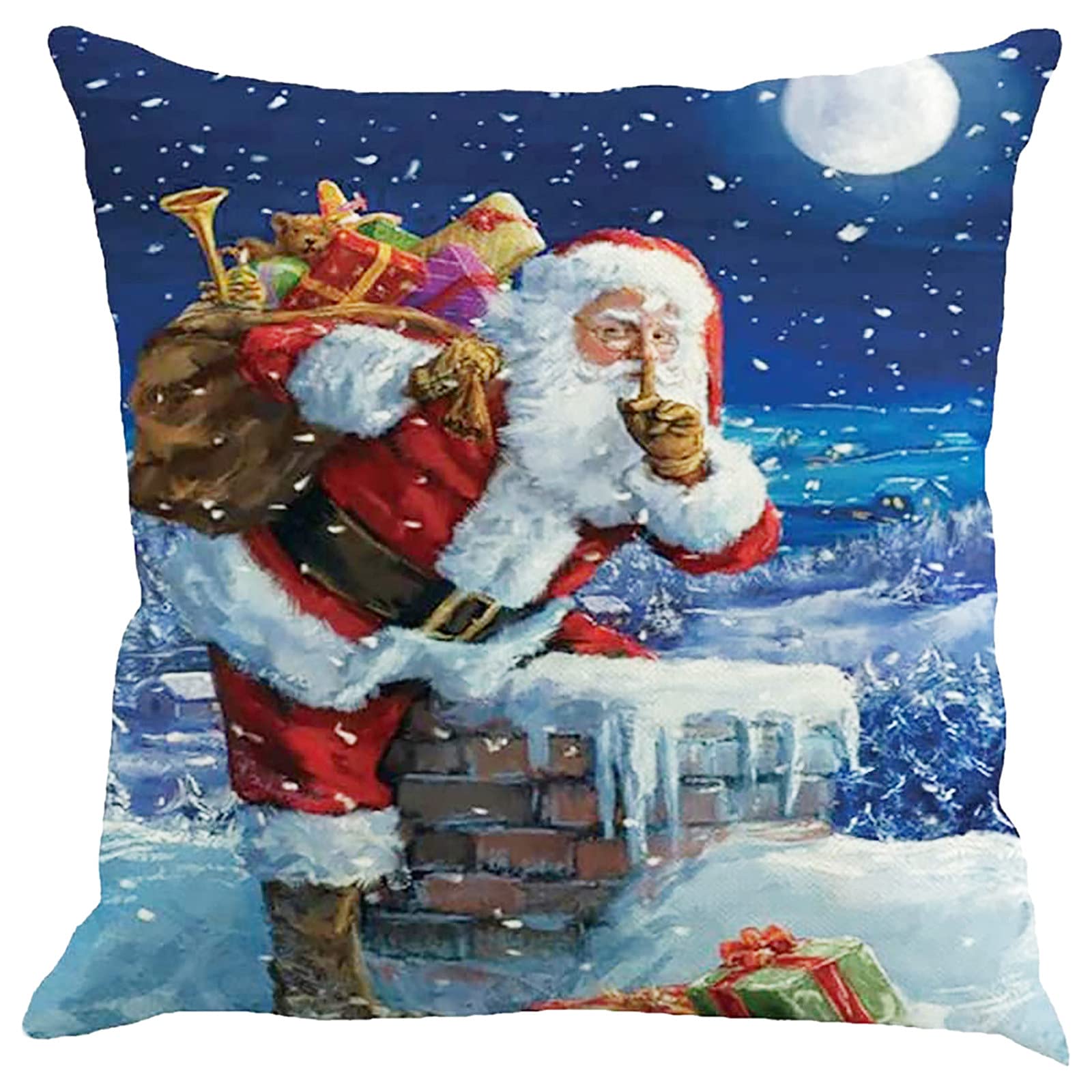 Soft Cotton Waist Sofa Cushion - Christmas Home Decor Throw Pillow with Linen Case - Perfect for Living Room, Bedroom & Holiday Decoration