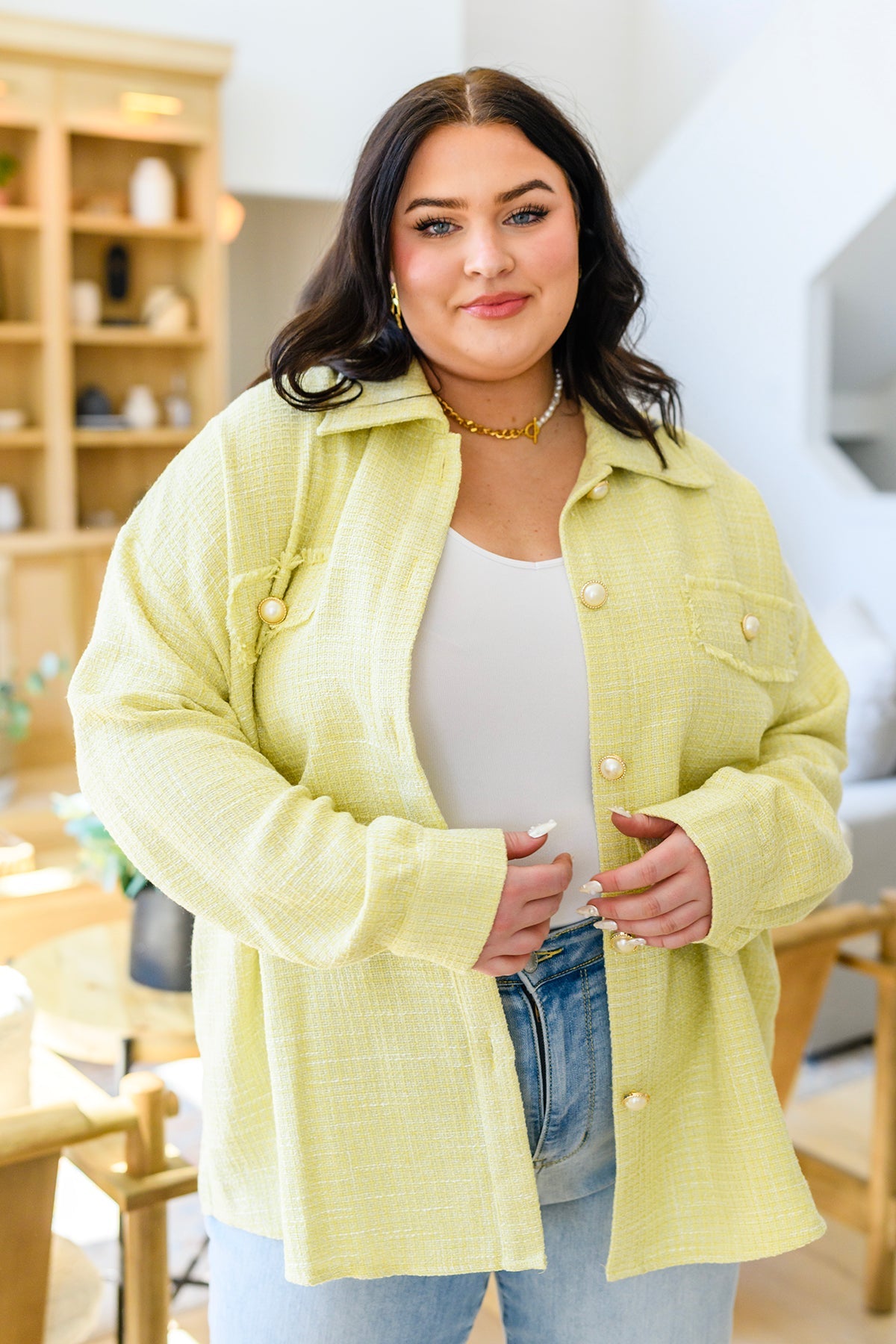 Yellow Daydreams Shacket - Cozy Overshirt for Women | Perfect for Fall Layering & Casual Outfits
