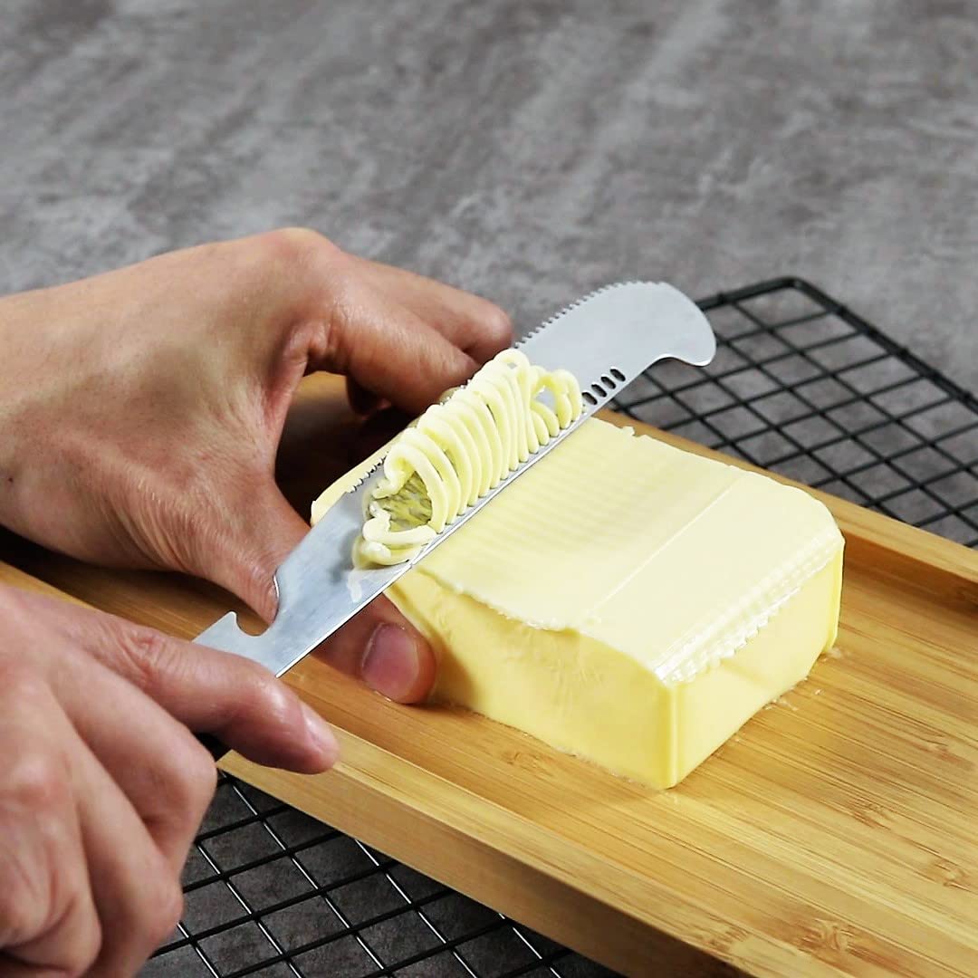 4-in-1 Multi-Function Kitchen Knife - Perfect for Spreading Peanut Butter, Butter & Jam | Easy Jar Scraping, Stirring & Cleaning | Bottle & Can Opener | Ideal for Camping, Picnics & Home Cooking