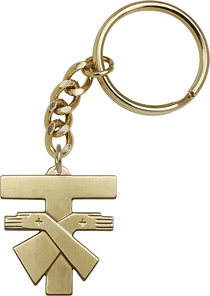 Antique Gold Franciscan Cross Keychain Pendant | Religious Jewelry Gift for Men & Women | Handmade in USA | Perfect for Daily Wear, Travel Protection & Christian Faith Accessories