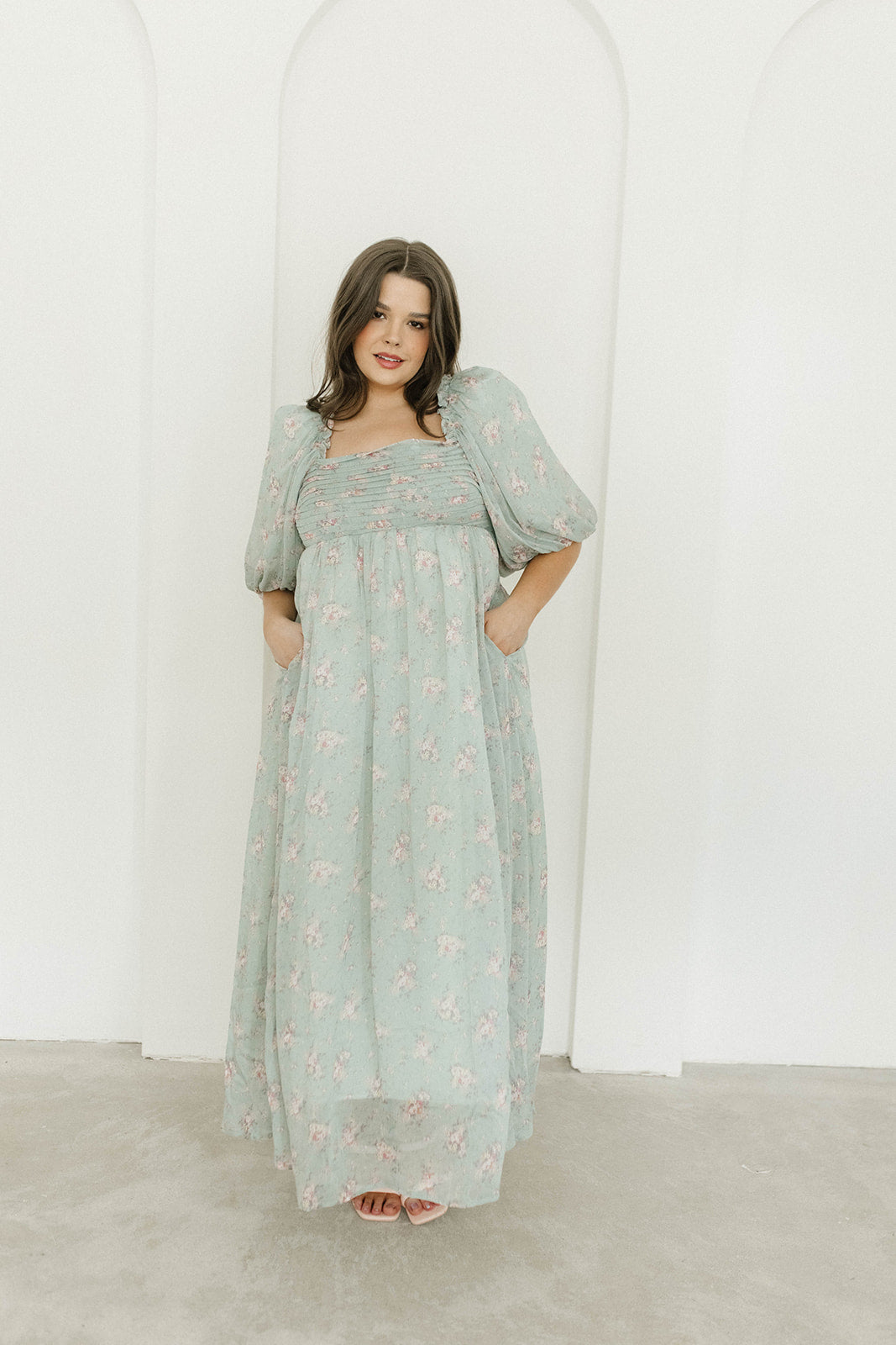 Melody Maxi Dress in Turquoise Floral - Bump Friendly Maternity Dress & Inclusive Sizing (S-3XL) | Perfect for Beach Vacations, Summer Weddings & Boho Chic Outfits