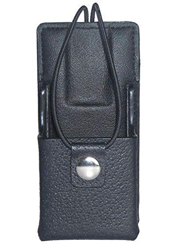 Durable Leather Carry Case for EX7144LiP Two-Way Radio with Fixed Belt Loop - Full Display Protection | Perfect for Construction, Security & Outdoor Communication