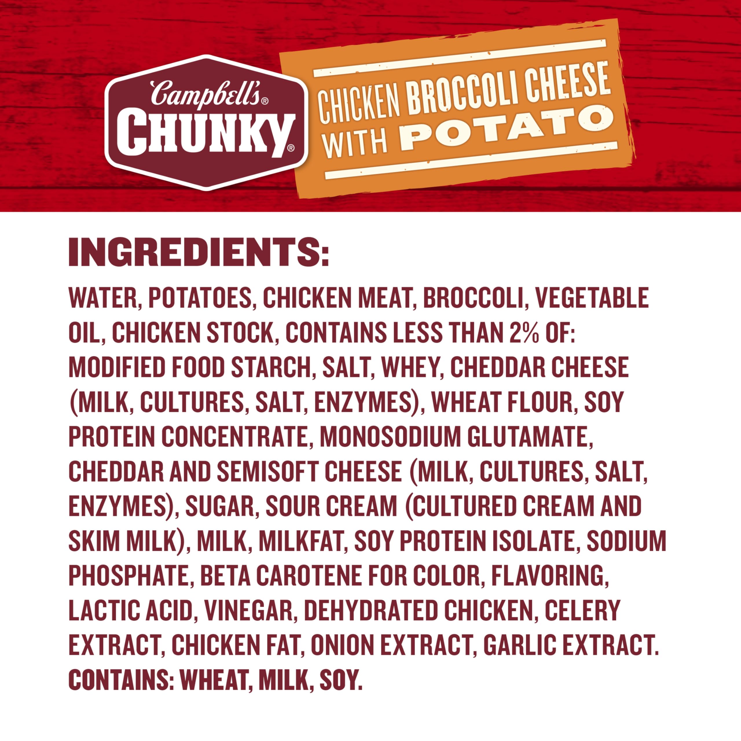 Campbell's Chunky Chicken Broccoli Cheese Soup - 18.8 Oz Cans (Pack of 12) | Hearty & Comforting Meal for Family Dinners, Office Lunches & Quick Snacks