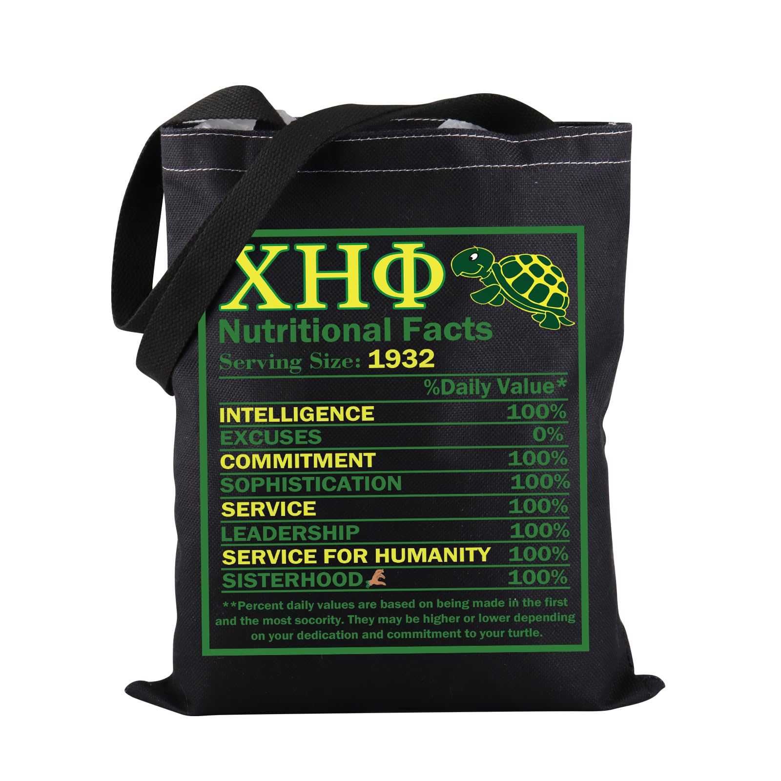 PWHAOO Turtle Tote Bag - Green & Yellow Nurse Gift for Sorority & Work