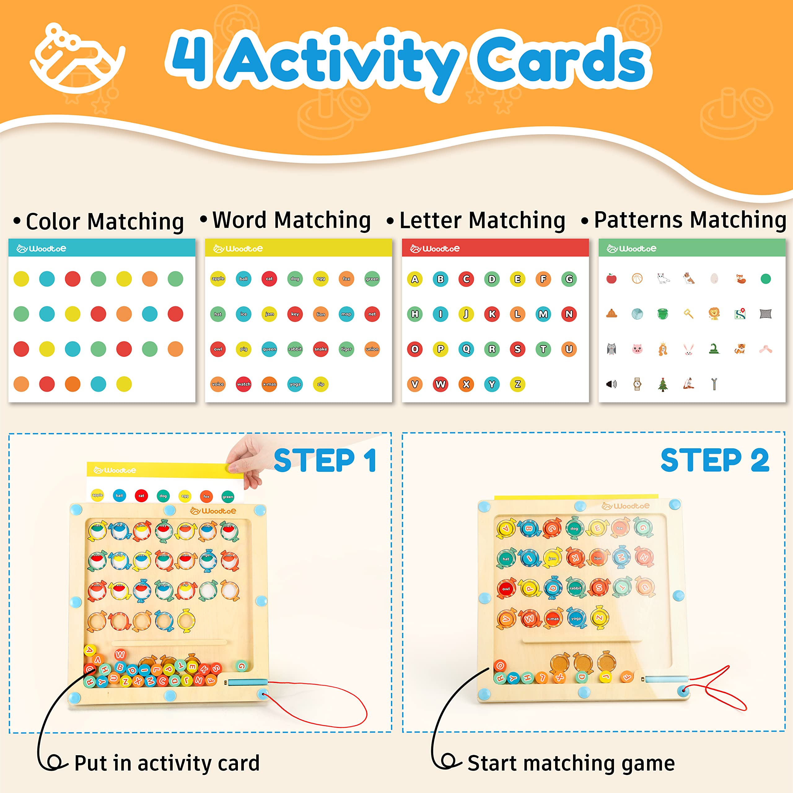 Magnetic Alphabet Maze Board - Montessori Wooden Learning Toy for Toddlers Ages 3-6 | ABC Letter Recognition & Fine Motor Skills Development | Sensory Travel Educational Game for Boys & Girls | Perfect for Car Rides, Classroom & Homeschool Activities