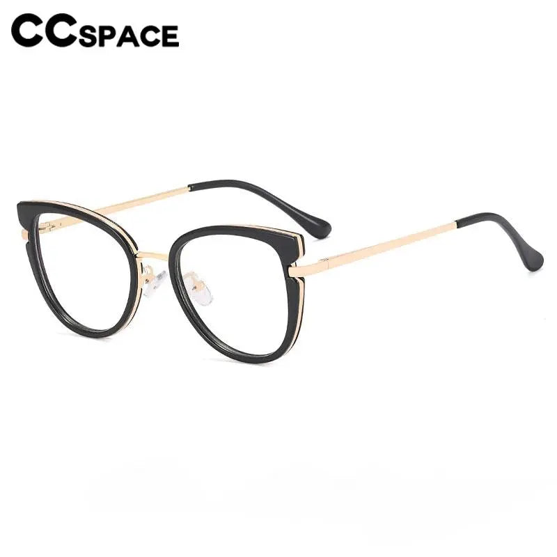 CCspace Women's Full Rim Cat Eye Titanium Eyeglasses Frame 56831 - Lightweight & Durable Eyewear for Work, Reading & Fashion Accessories