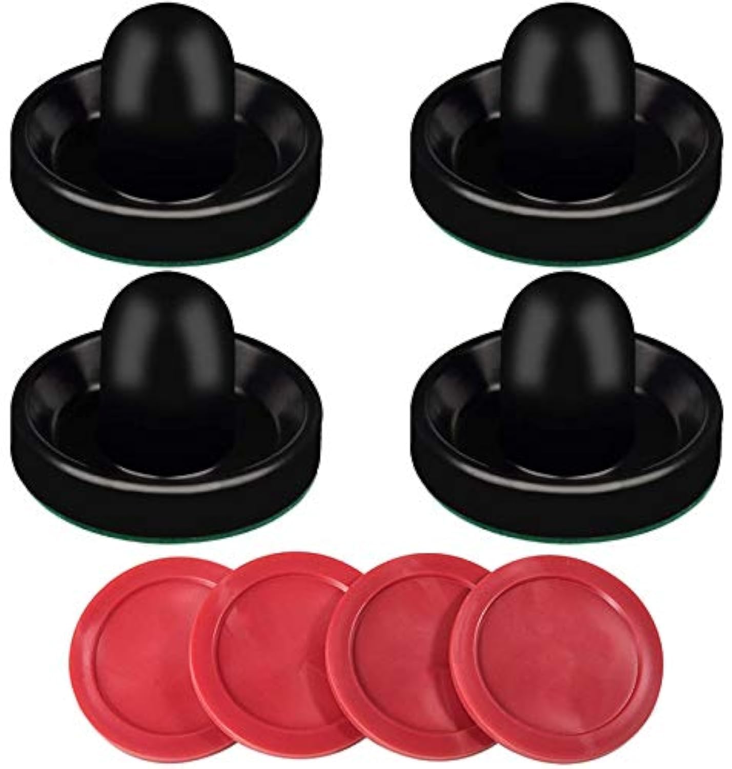 Air Hockey Pushers and Pucks Set - 4 Strikers & 4 Pucks for Game Tables - Perfect for Family Game Nights and Arcade Fun
