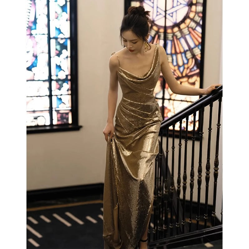 Sparkling Backless Mermaid Evening Gown - Elegant Sequin Prom Dress for Women | Perfect for Formal Events, Parties & Special Occasions
