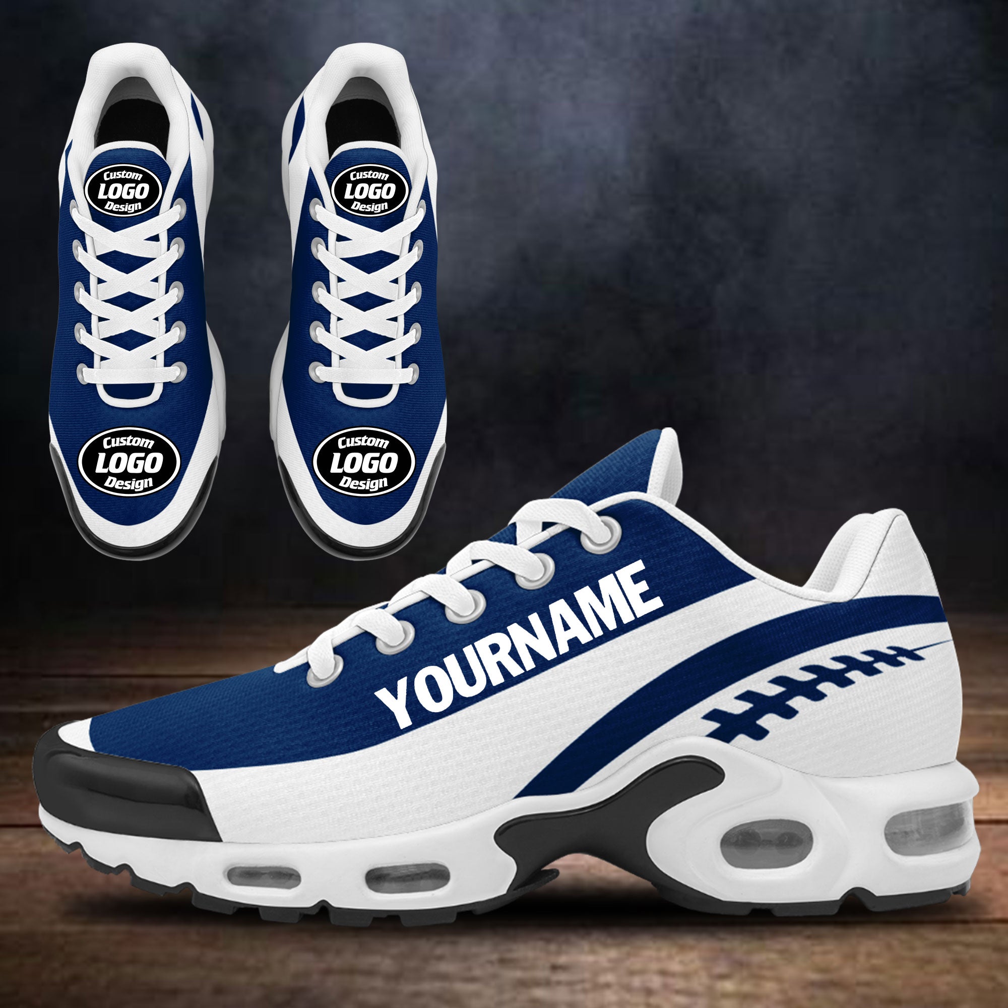 Custom Blue White TN Shoes for Men & Women - Personalized Sneakers with Comfortable Cushioning - Perfect for Running, Gym Workouts & Casual Wear - TN D020077 Size 14