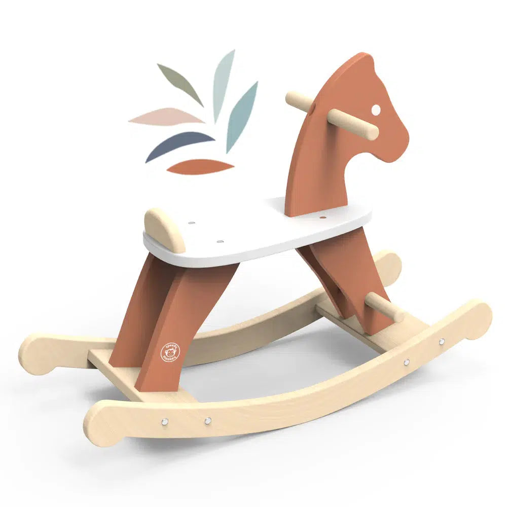 Speedy Monkey Wooden Rocking Horse - Classic Handcrafted Toddler Rocking Toy for Kids | Perfect Nursery Decor & Imaginative Play Gift