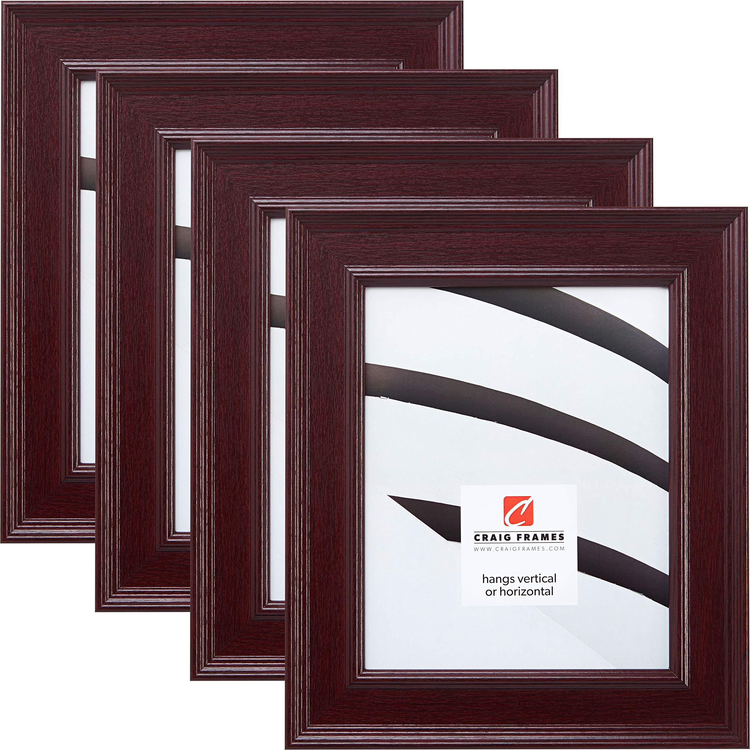 Craig Frames FM97MA 18x24 Inch Mahogany Red Picture Frame Set of 4 - Perfect for Wall Art, Family Photos & Home Decor