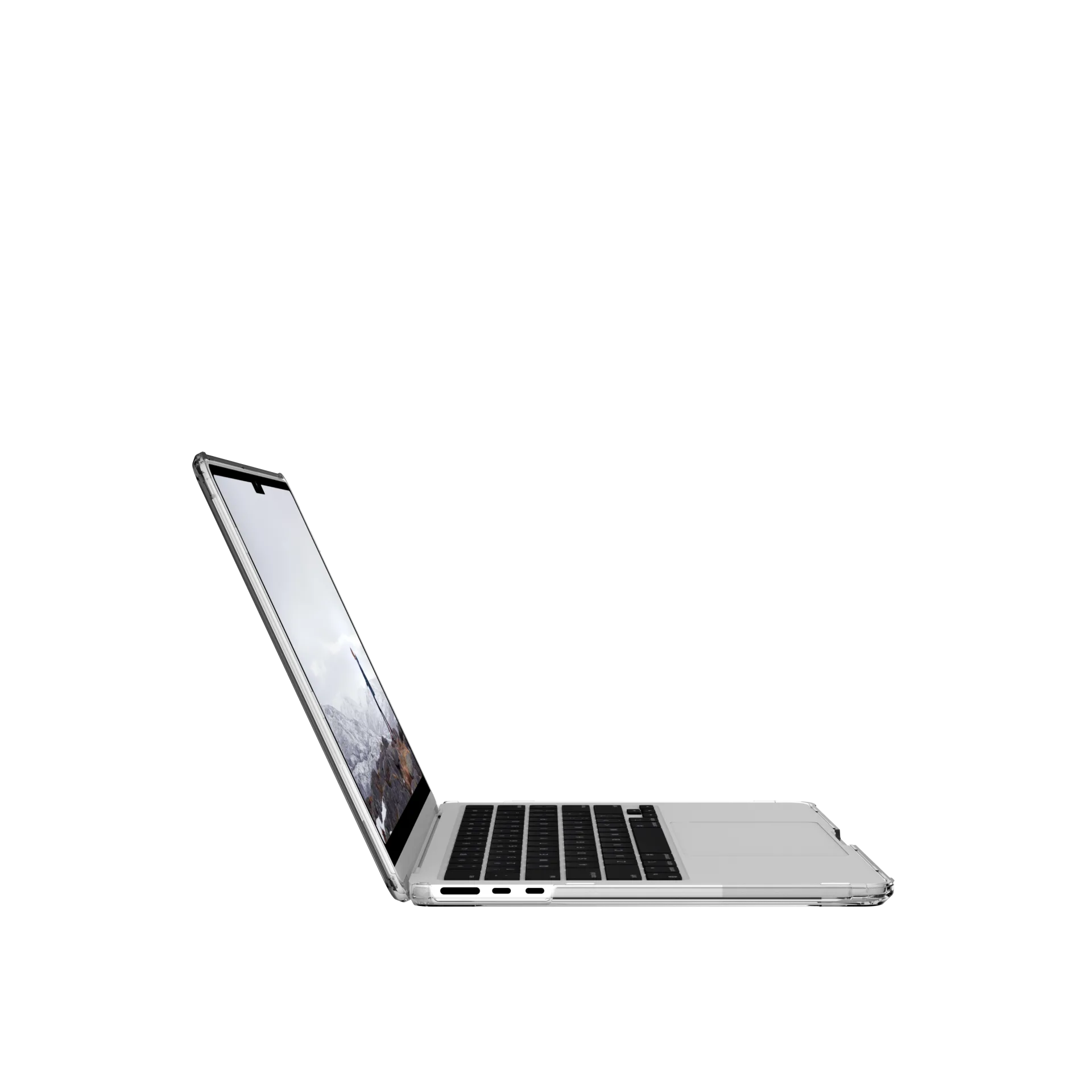 UAG U Lucent Protective Case for MacBook Air 13 M2 (2022 Model) - Ice/Black | Slim Durable Cover for Work, Travel & Everyday Use