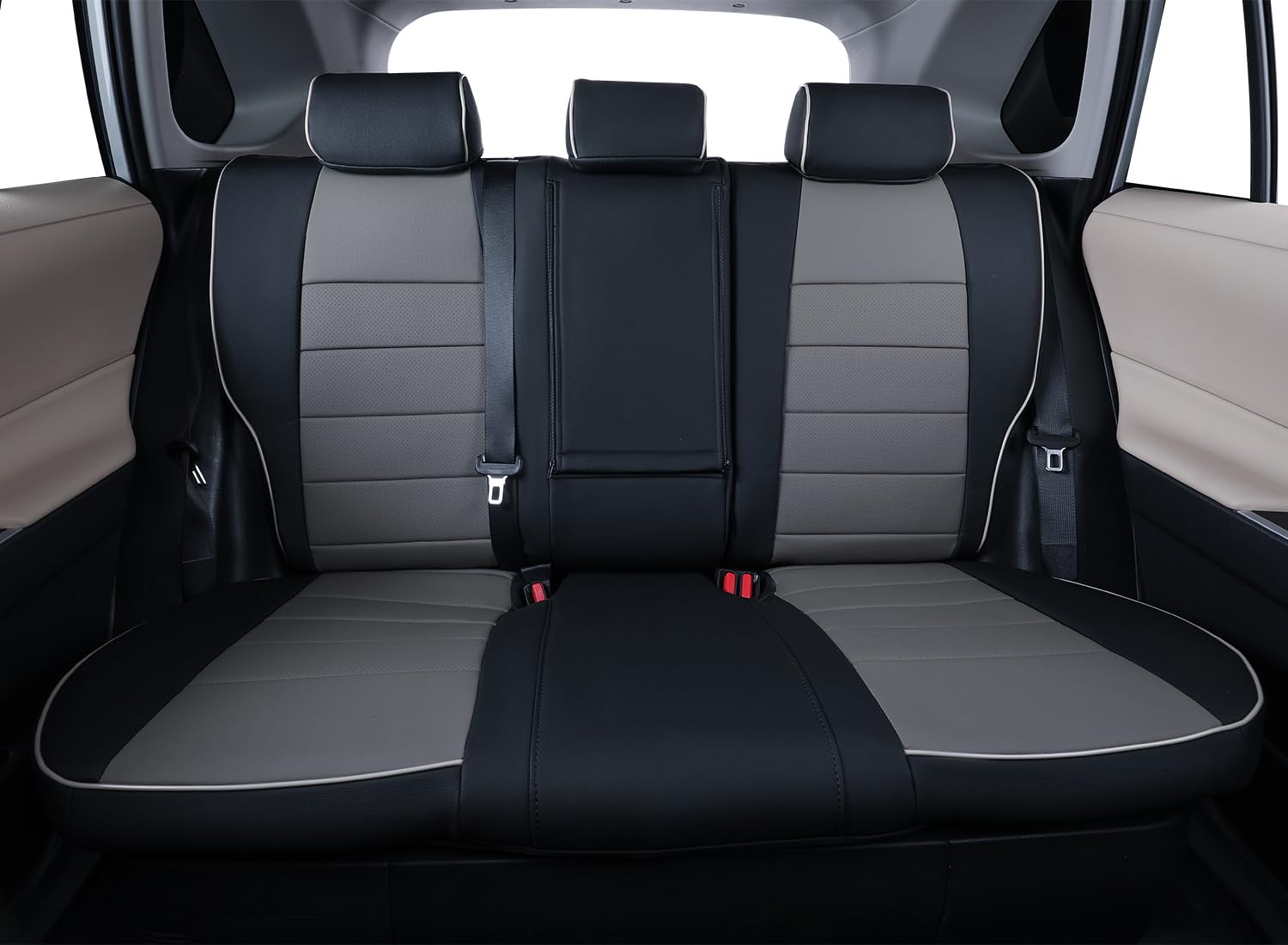 Premium Waterproof Leather Seat Covers for Toyota Corolla Cross 2022-2025 XLE Models - Custom Fit Full Set Car Seat Protectors (Black/Gray) - Luxury Interior Protection for Daily Commute & Road Trips