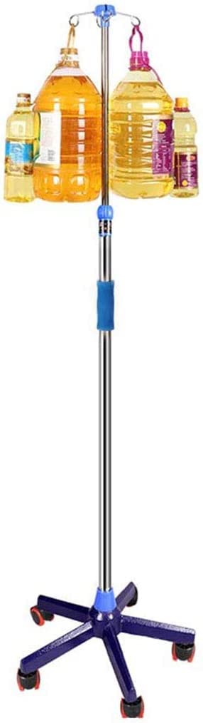 Stainless Steel IV Drip Stand with Adjustable Height (110-200cm) & Cast Iron Base - Medical Infusion Pole for Hospitals, Clinics, and Home Use - Perfect for IV Therapy, Hydration Treatments & Patient Care