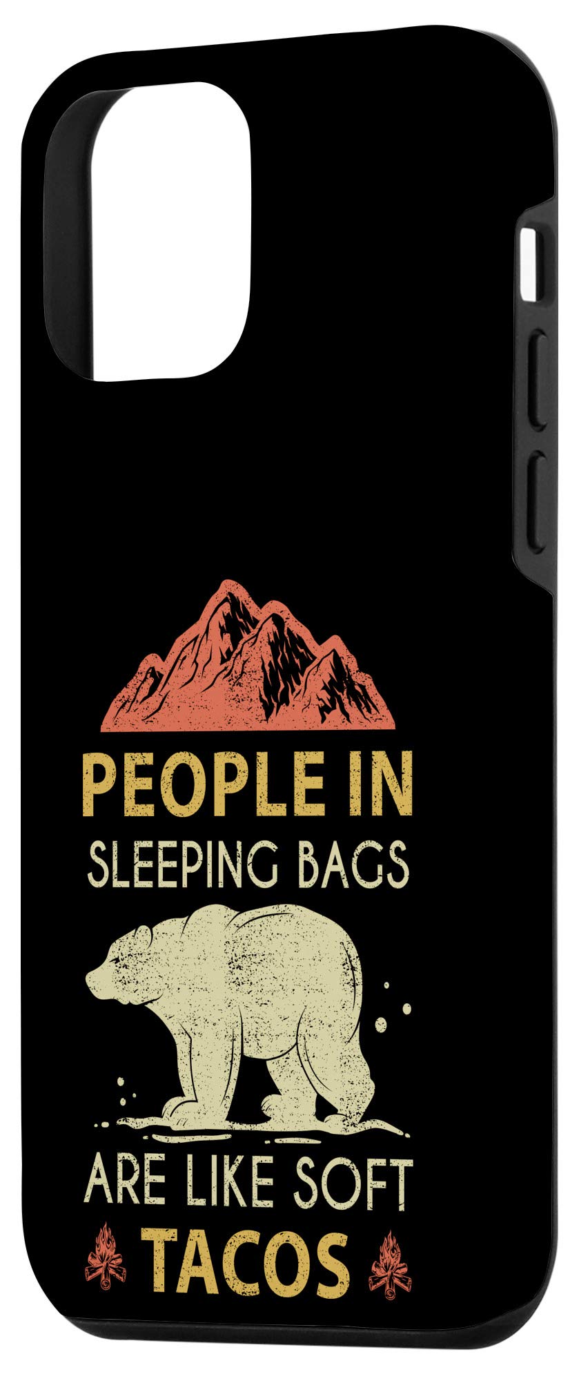 iPhone 12 Mini Bear Camping Case - Cute Soft Taco Design for Sleeping Bags | Perfect for Outdoor Adventures, Camping Trips & Nature Lovers