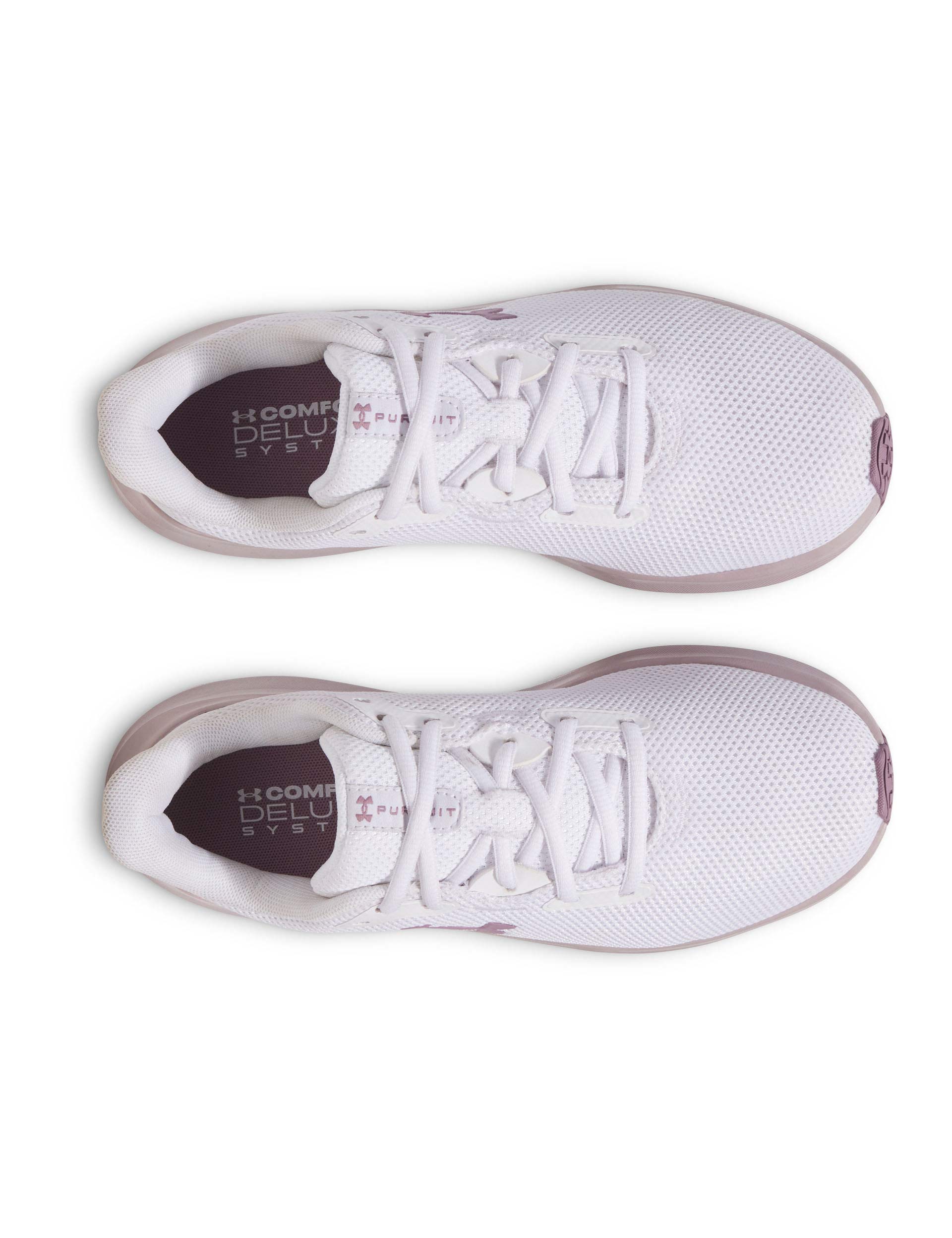 Pursuit 4 Running Shoes for Men & Women - Lightweight Breathable White/Purple Prime Sneakers - Perfect for Jogging, Gym Workouts & Daily Walking