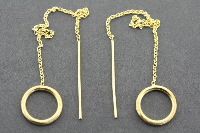 Sahara Hoop and Chain Earrings - Gold Plated Dangle Earrings for Women, Trendy Boho Chic Jewelry for Party, Wedding & Everyday Wear