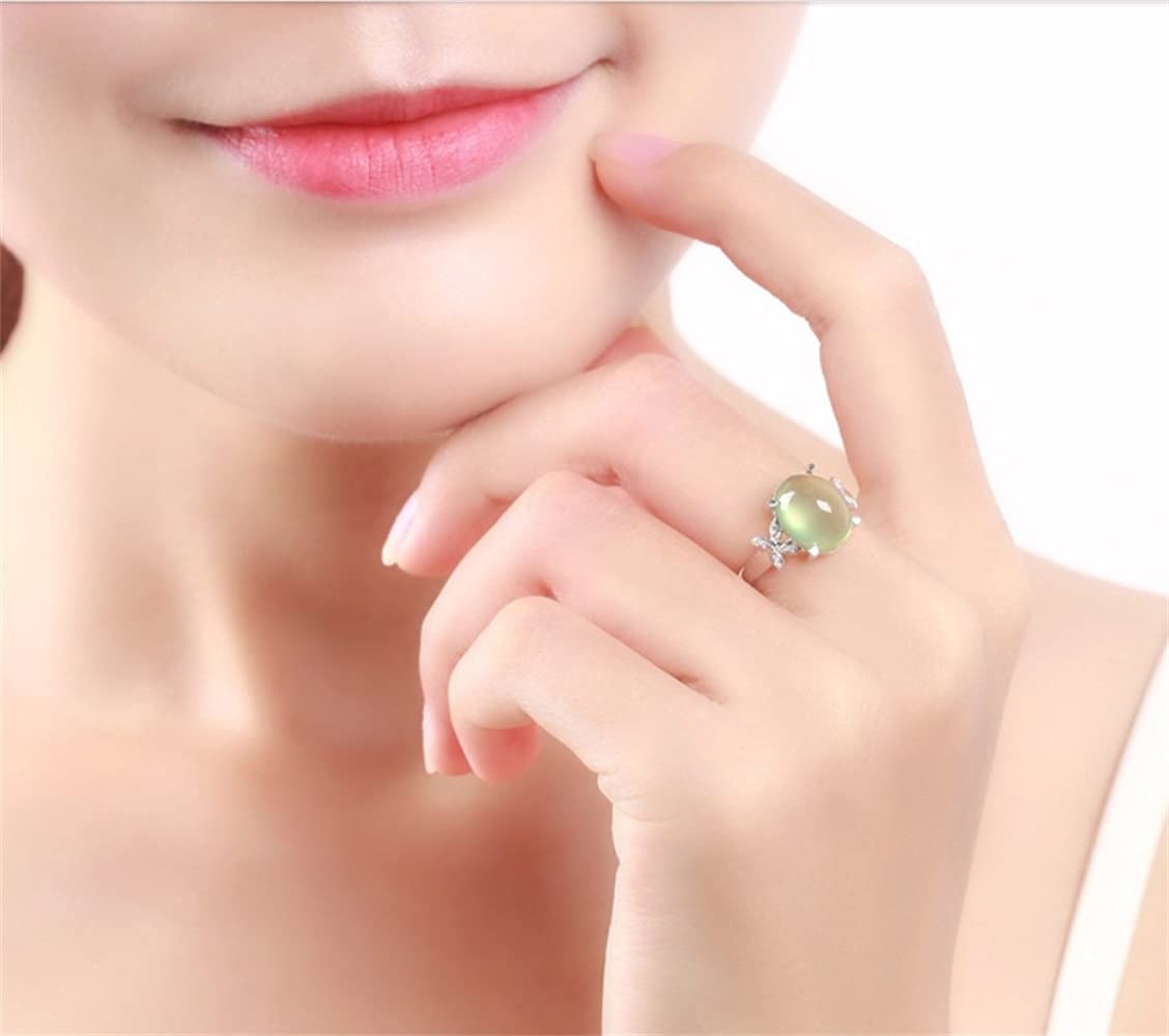 925 Sterling Silver Green Cat Eye Nephrite Butterfly Ring for Women – Elegant Eternity Engagement, Wedding, Promise & Party Band | Perfect for Anniversaries, Proposals & Special Occasions
