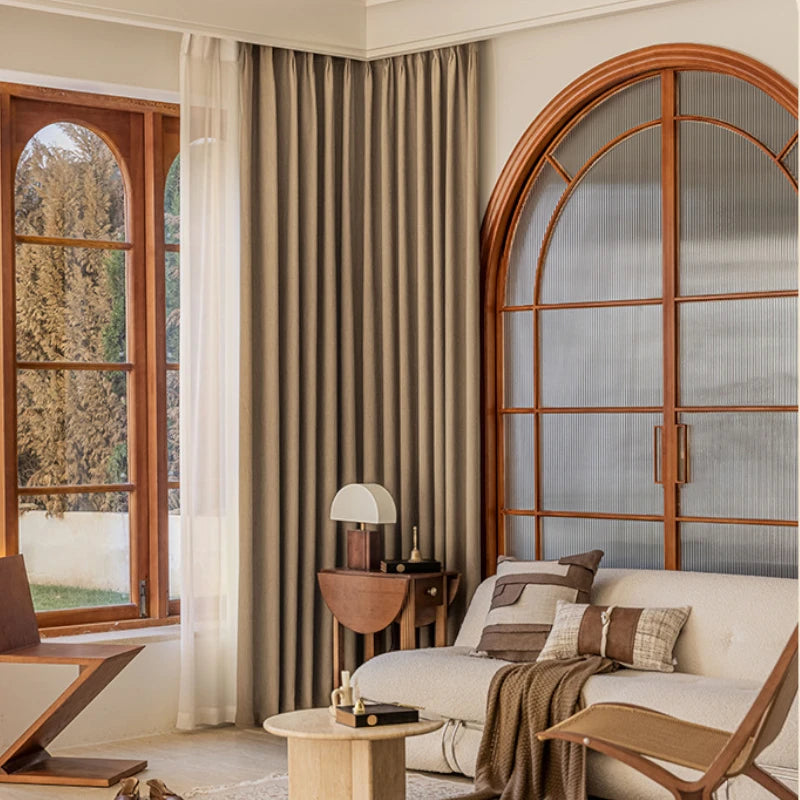 Claire Polyester Wavy Pattern Curtain Swatch - Elegant Window Treatment for Living Room, Bedroom & Home Decor